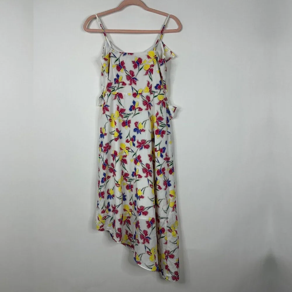 2/$30 Banana Republic  Asymmetrical Floral Print Sundress White Multi 0 #A1360